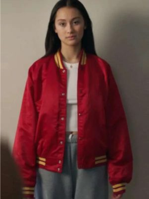 Lola Tung The Summer I Turned Pretty Belly Red Varsity Jacket