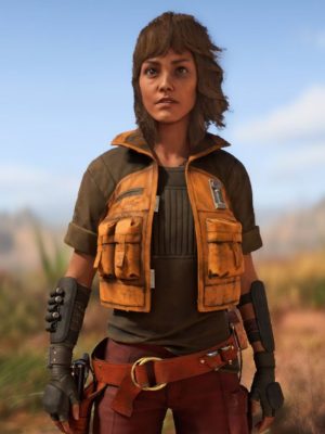 Star Wars Outlaws Kay Vess Toshara Ruffian Yellow Leather Jacket