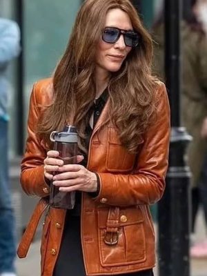 Black Bag 2025 Cate Blanchett Brown Leather Jacket