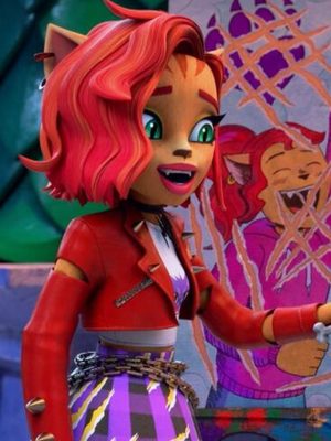 Toralei Stripe Monster High Crop Leather Jacket