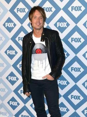 American Singer Keith Urban Black Leather Jacket
