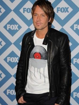 American Singer Keith Urban Black Leather Jacket