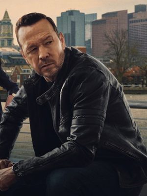 Boston Blue 2025 Donnie Wahlberg Black Leather Jacket
