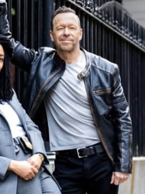 Boston Blue 2025 Donnie Wahlberg Black Leather Jacket