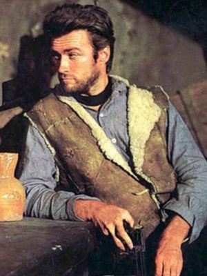 Clint Eastwood Spaghetti Western Brown Faux Shearling Leather Vest