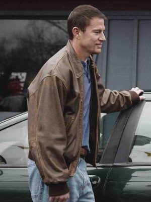 Channing Tatum Roofman 2025 Jeffrey Manchester Leather Jacket
