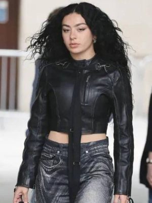 Charli XCX New Black Cropped Leather Jacket