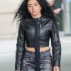 Charli XCX New Black Cropped Leather Jacket