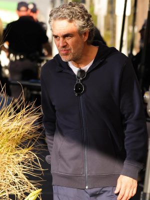 Crime 101 2026 Mark Ruffalo Blue Hooded Jacket