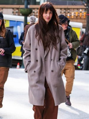 Dakota Johnson Verity 2026 Grey Wool Coat