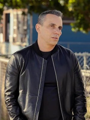 Danny Bookie S01 Black Leather Bomber Jacket