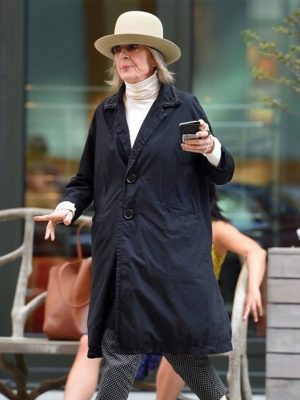 Diane Keaton black Cotton Coat