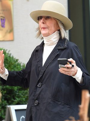 Diane Keaton black Cotton Coat
