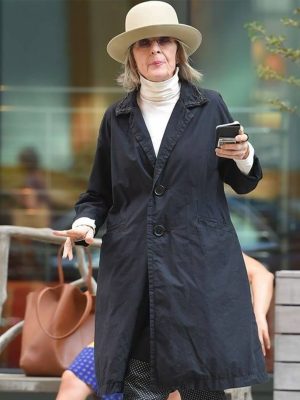 Diane Keaton black Cotton Coat