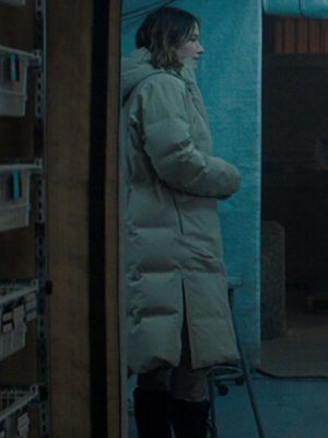 Haley Bennett The Last Frontier 2025 Beige Puffer Coat