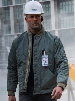 Jason Statham A Working Man 2025 Grey Bomber Jacket