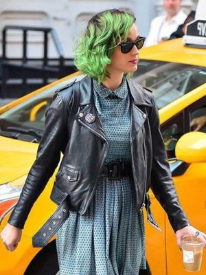Katy Perry New Black Biker Leather Jacket