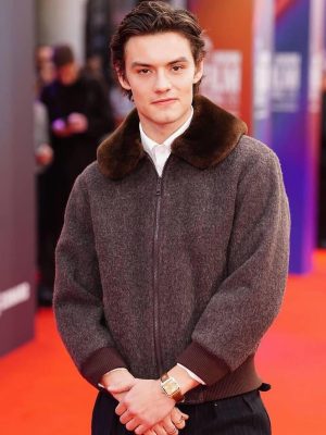 Louis Partridge Jay Kelly 2025 Brown Wool Jacket