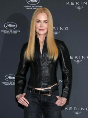 Nicole Kidman Cannes Festival 2025 Black Leather Jacket