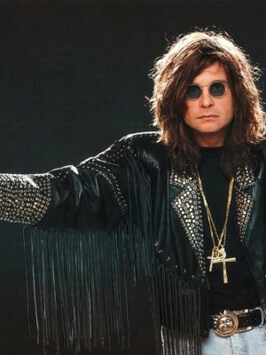 Ozzy Osbourne Black Fringe Leather Jacket