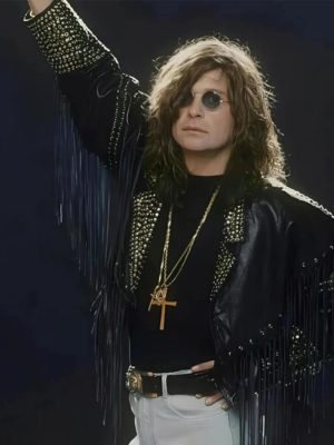 Ozzy Osbourne Black Fringe Leather Jacket