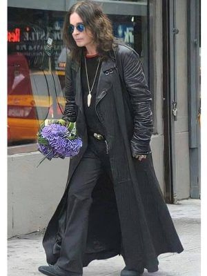Ozzy Osbourne Black Leather Long Coat