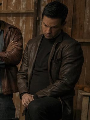 Play Dirty 2025 Mark Wahlberg Brown Leather Blazer