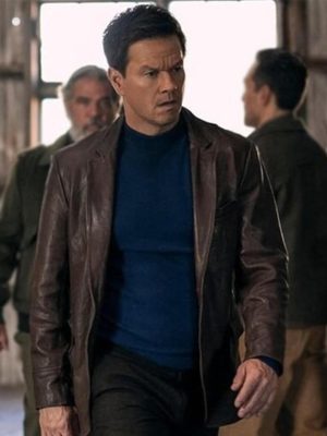 Play Dirty 2025 Mark Wahlberg Brown Leather Blazer