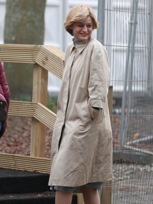 Princess Diana The Crown S04 Beige Trench Coat