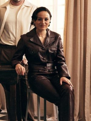 Quin Hackettas The Studio Brown Leather Jacket