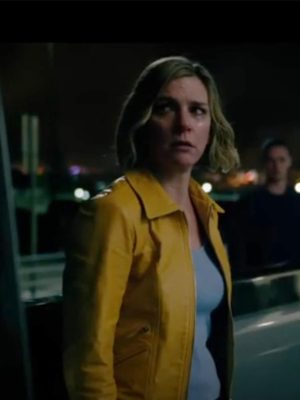 Rhea Seehorn Pluribus 2025 Yellow Leather Jacket
