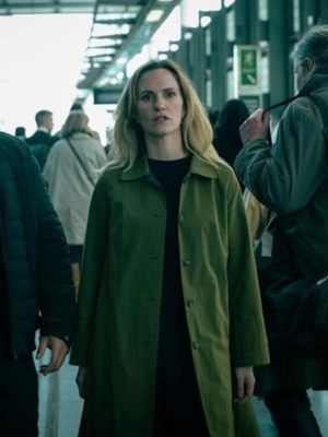 Ruth Bradley Slow Horses Emma Flyte Green Coat