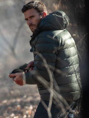 Scott Eastwood Alarum 2025 Green Puffer Jacket