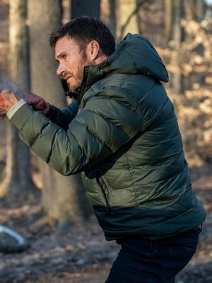 Scott Eastwood Alarum 2025 Green Puffer Jacket