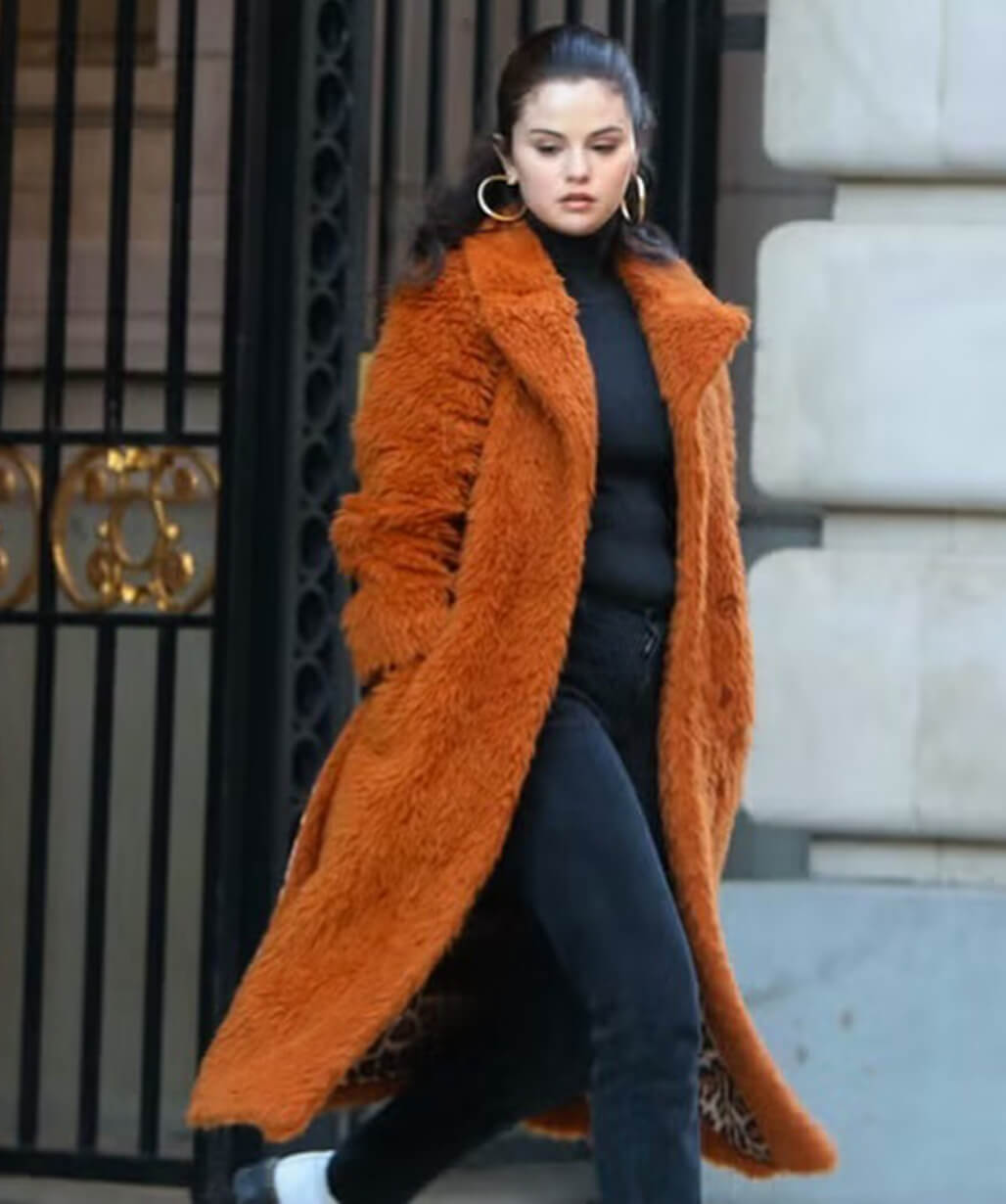 Selena Gomez Only Murders in the Building Fur Long Coat