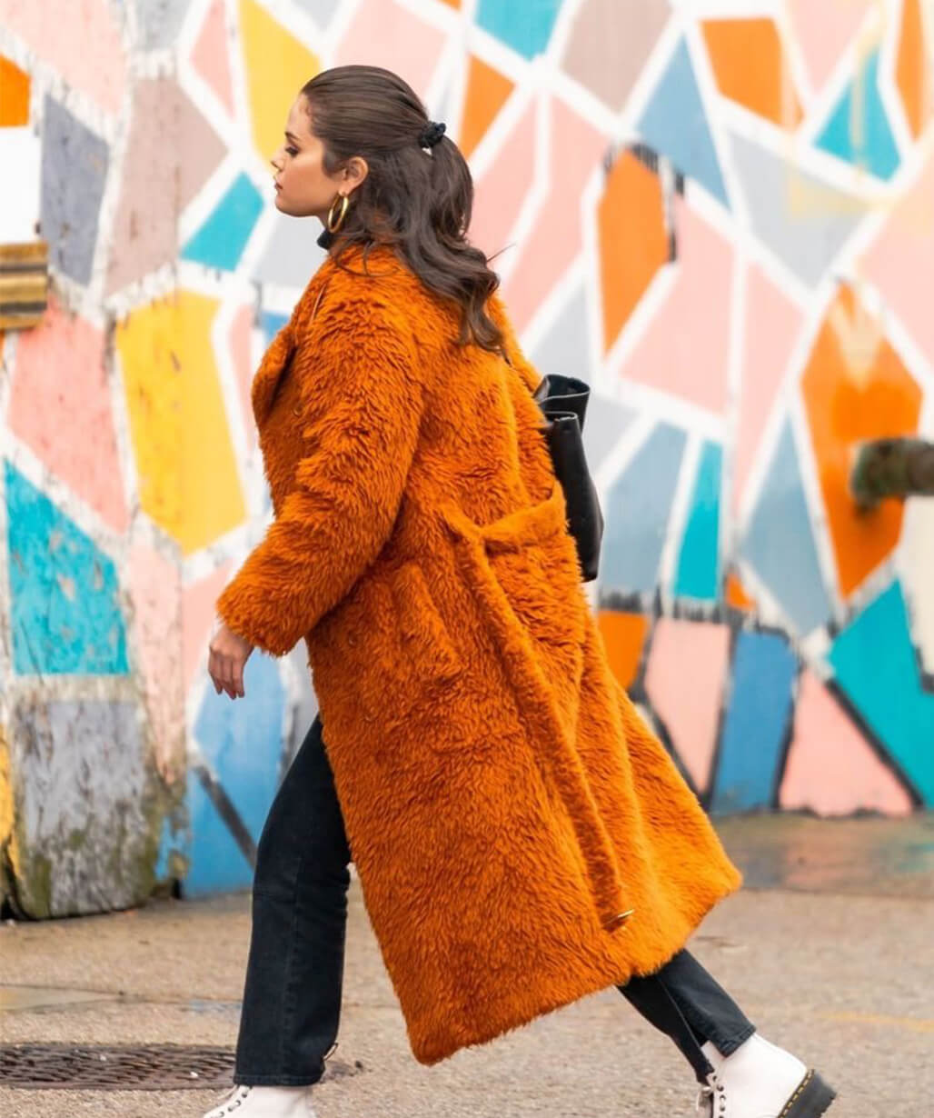 Selena Gomez Only Murders in the Building Fur Long Coat