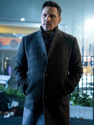 The Hunting Party 2025 Nick Wechsler Black Wool Coat