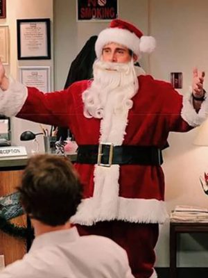 The Office Steve Carell Red Santa Costume Coat