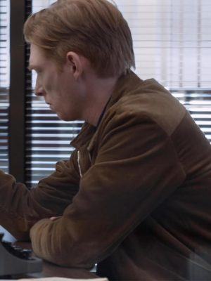 The Paper S01 Domhnall Gleeson Brown Bomber Jacket