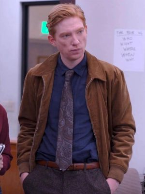 The Paper S01 Domhnall Gleeson Brown Bomber Jacket
