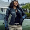 The Rip 2026 Teyana Taylor Black Biker Leather Jacket
