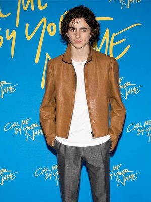 Timothée Chalamet Call Me by Your Name leather Jacket