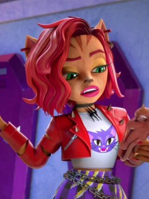 Toralei Stripe Monster High Crop Leather Jacket