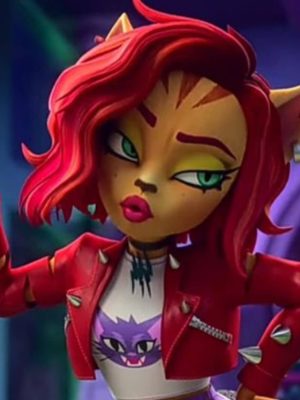 Toralei Stripe Monster High Crop Leather Jacket