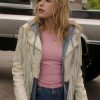 Totally Killer Kiernan Shipka White Fringe Leather Jacket
