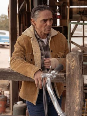 Zahn McClarnon Dark Winds S02 Brown Suede Jacket