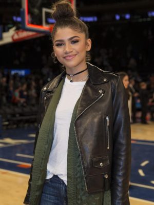 Zendaya Outfit Black Leather Jacket
