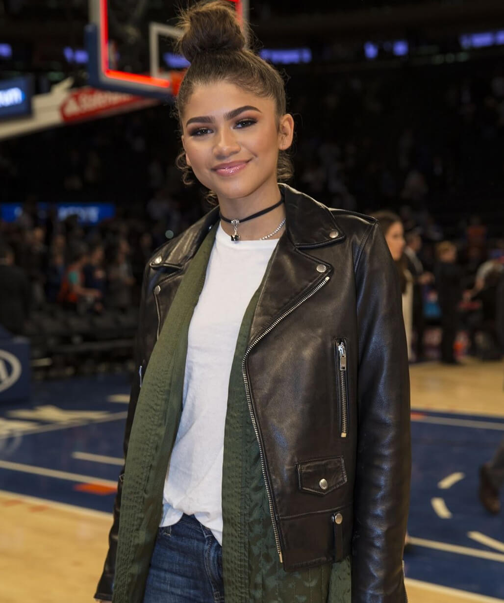 Zendaya Outfit Black Leather Jacket