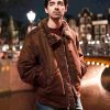 A Very Jonas Christmas Movie Joe Jonas Shearling Jacket