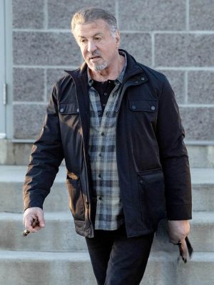 Sylvester Stallone Alarum 2025 Black Cotton Jacket